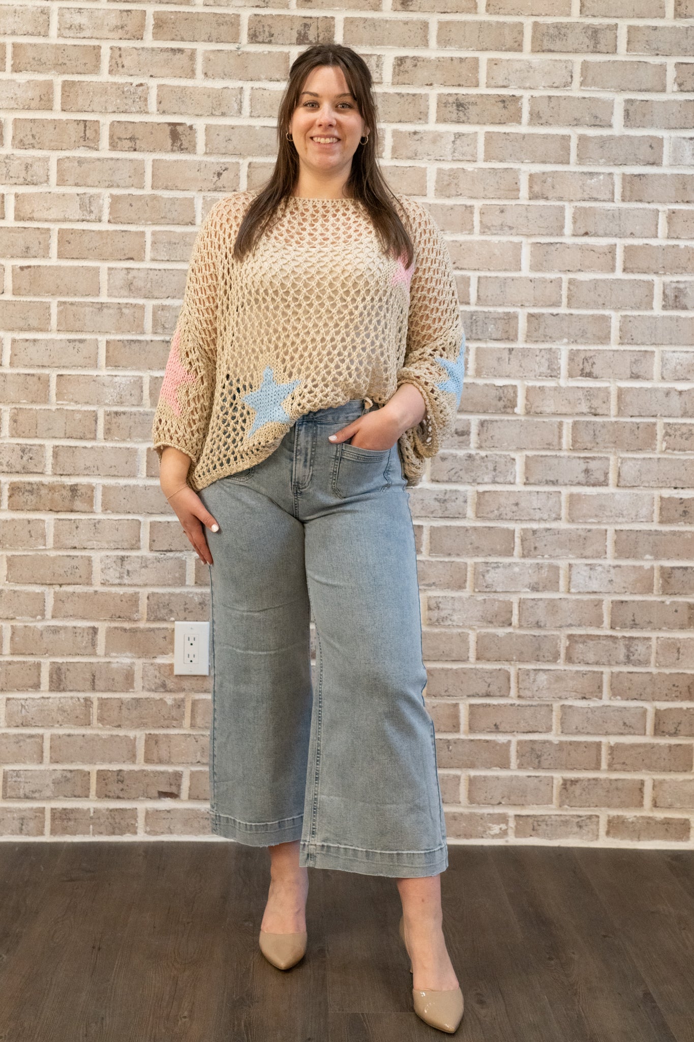 O/A CROCHET STAR SWEATER