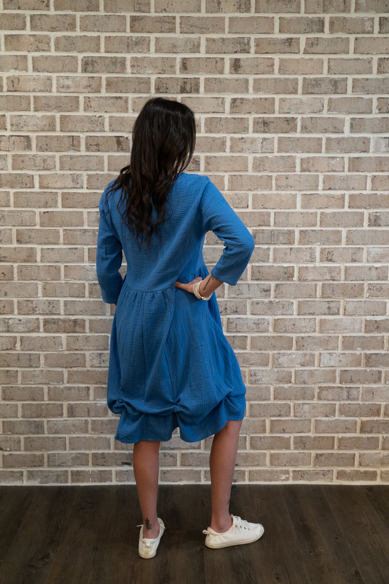 P&S GAUZE TIE DRESS