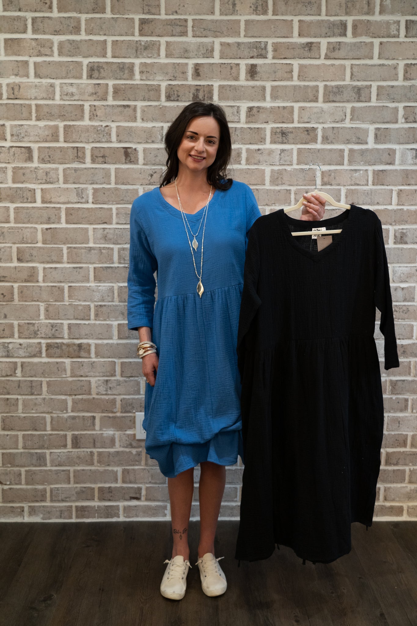 P&S GAUZE TIE DRESS