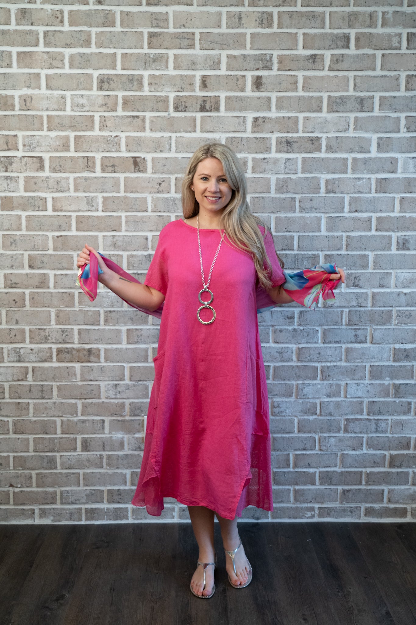 M&G MESH SLV DRESS