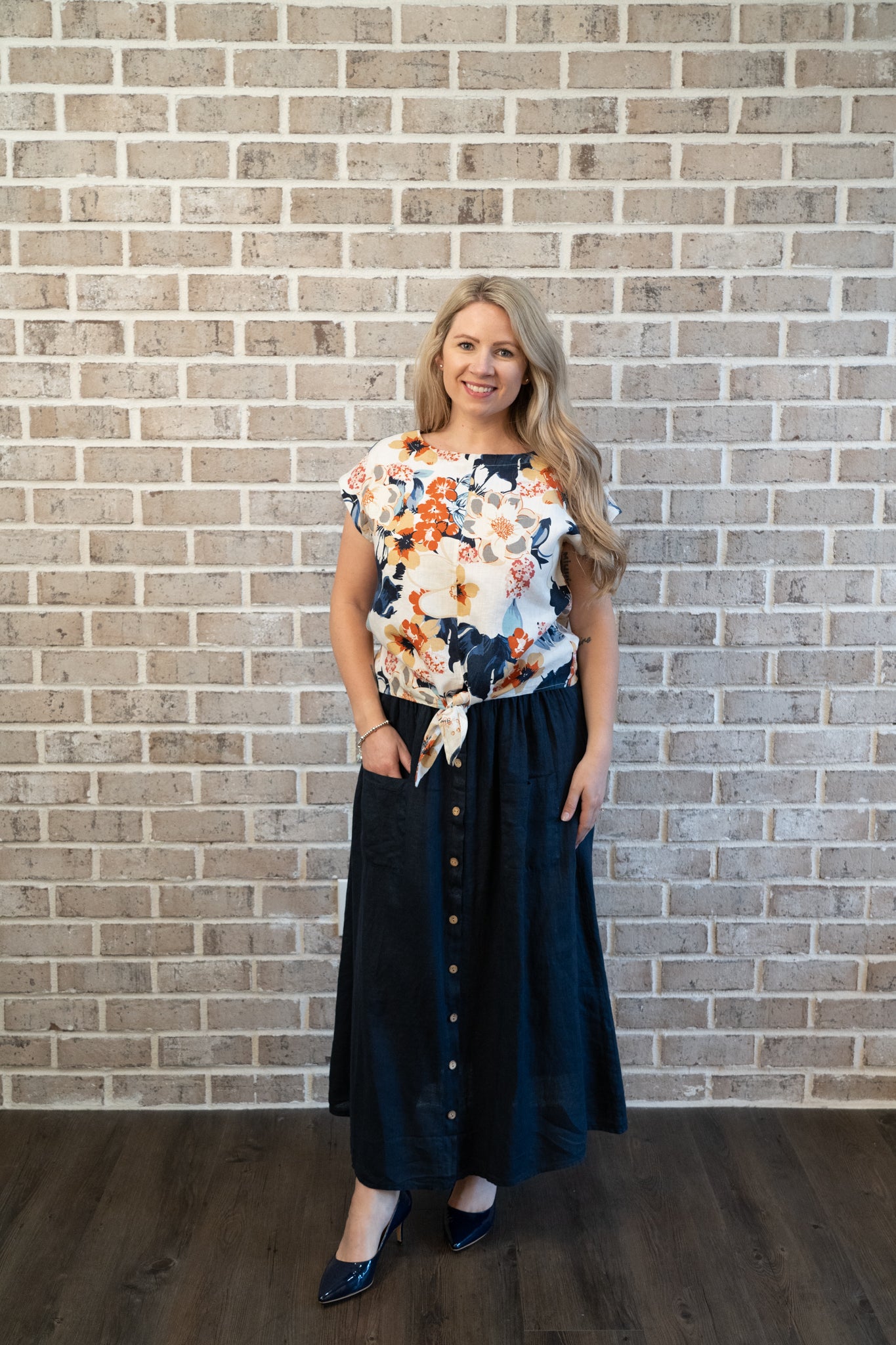 C/B PRINT TIE TOP