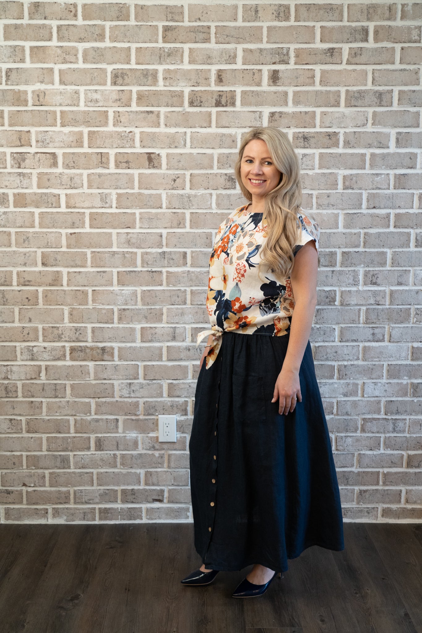 C/B PRINT TIE TOP