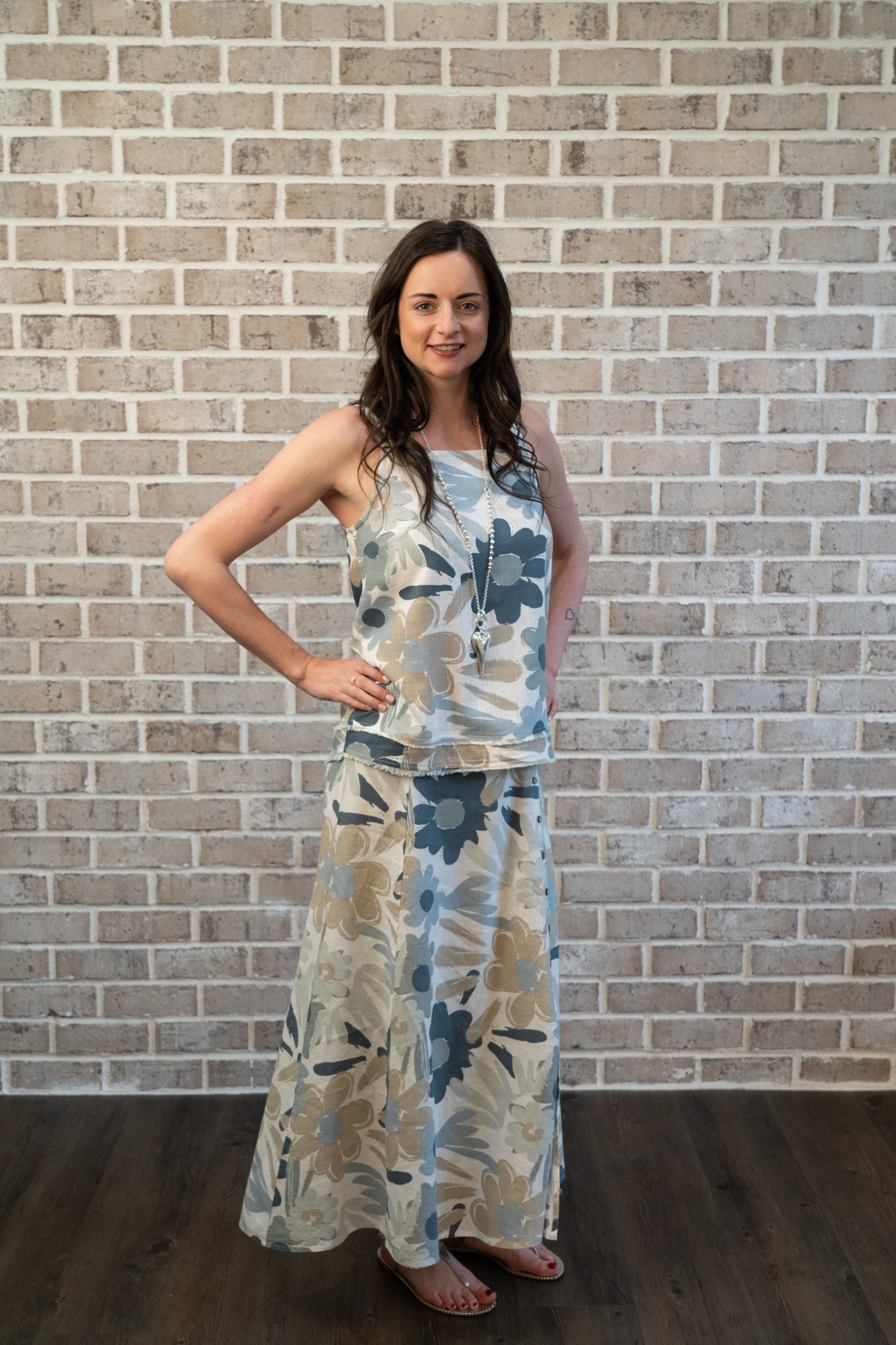 C/B LONG BUTTON SKIRT