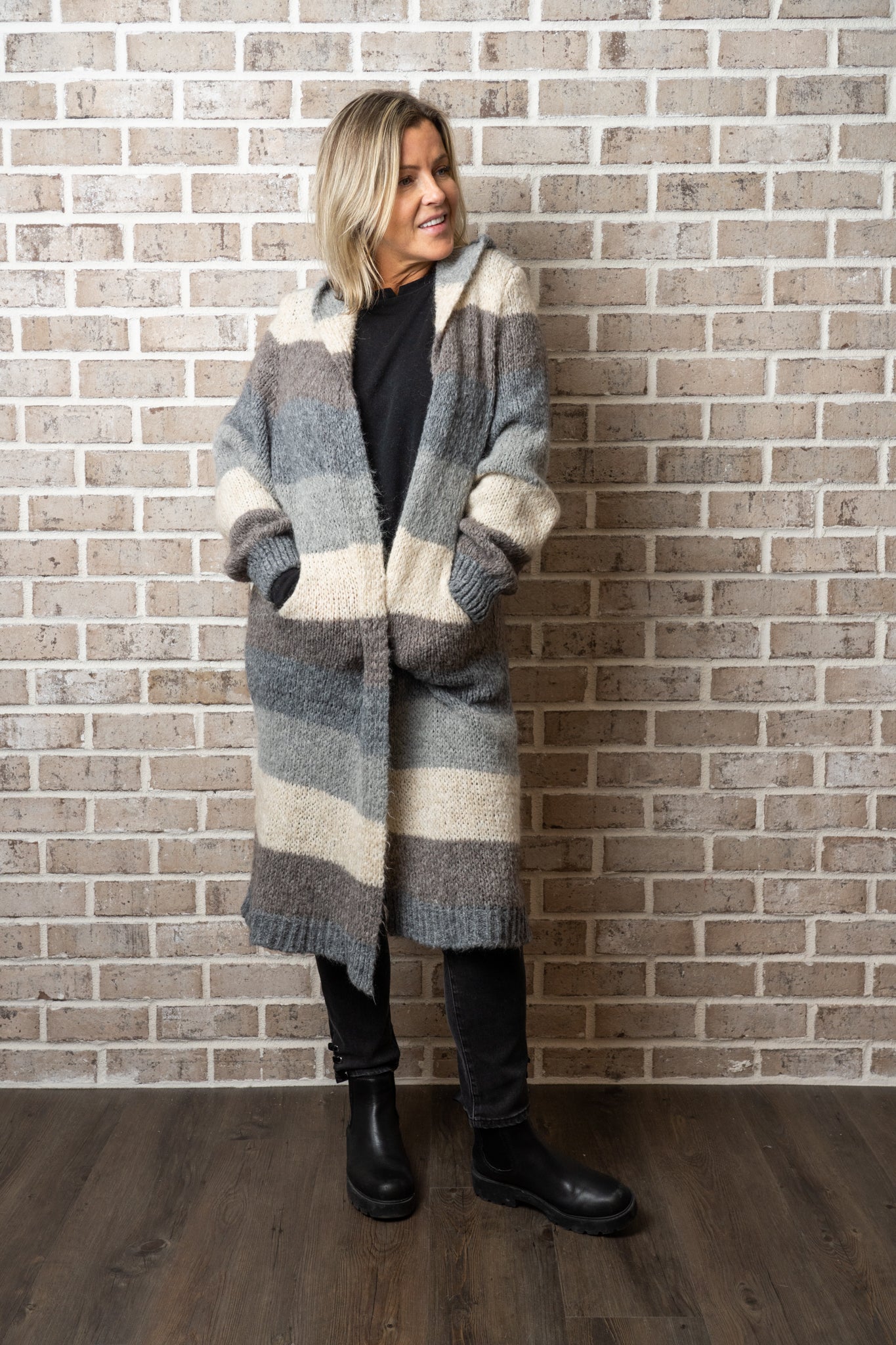 A/M STRIPE MAXI SWEATER