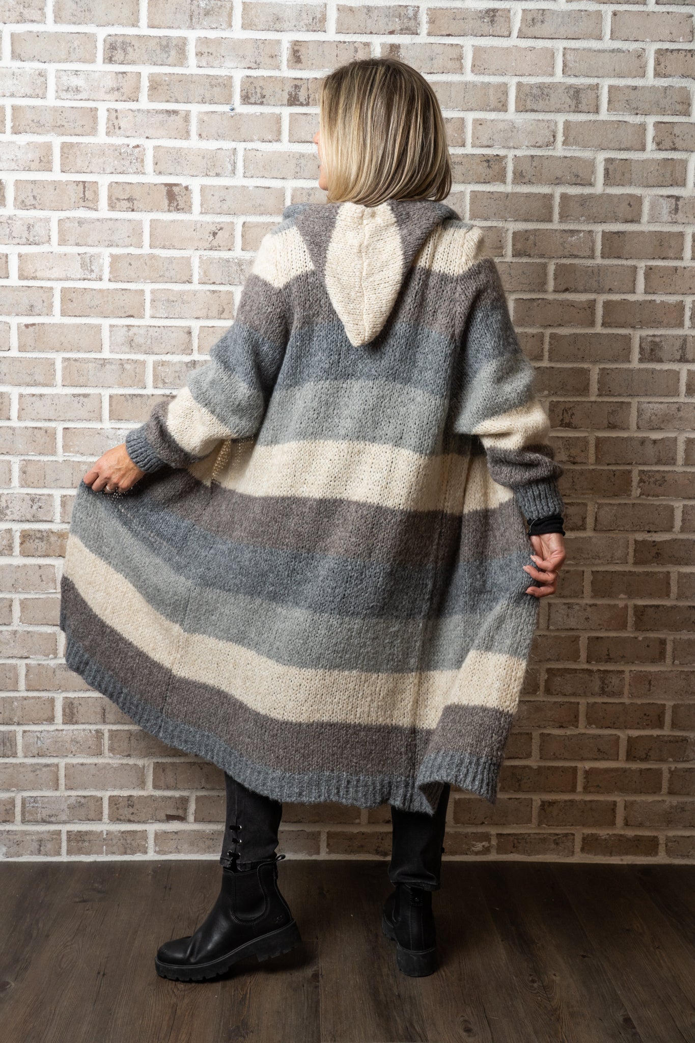 A/M STRIPE MAXI SWEATER