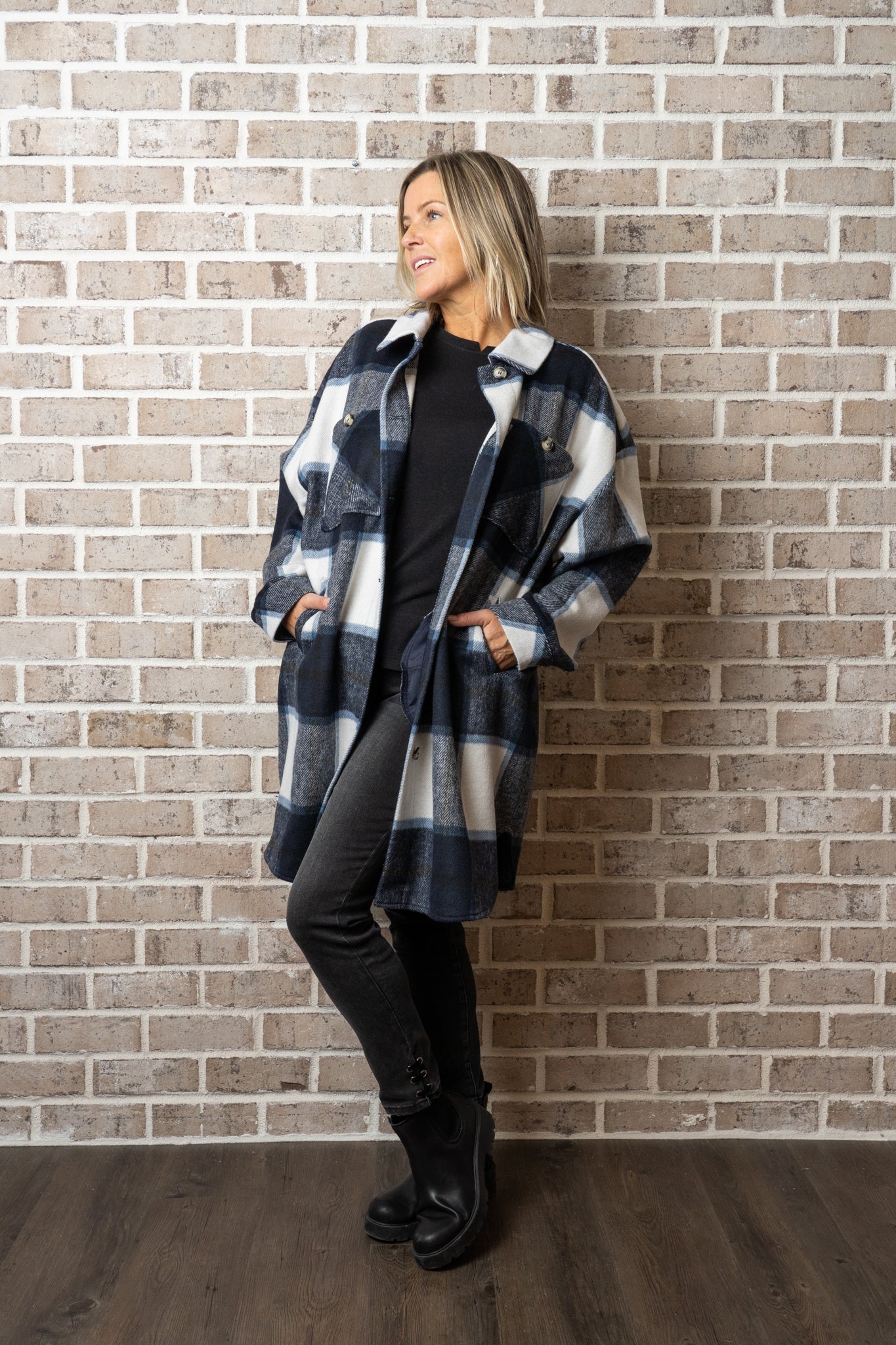 C/B PLAID WOOL SHIRT JACKET