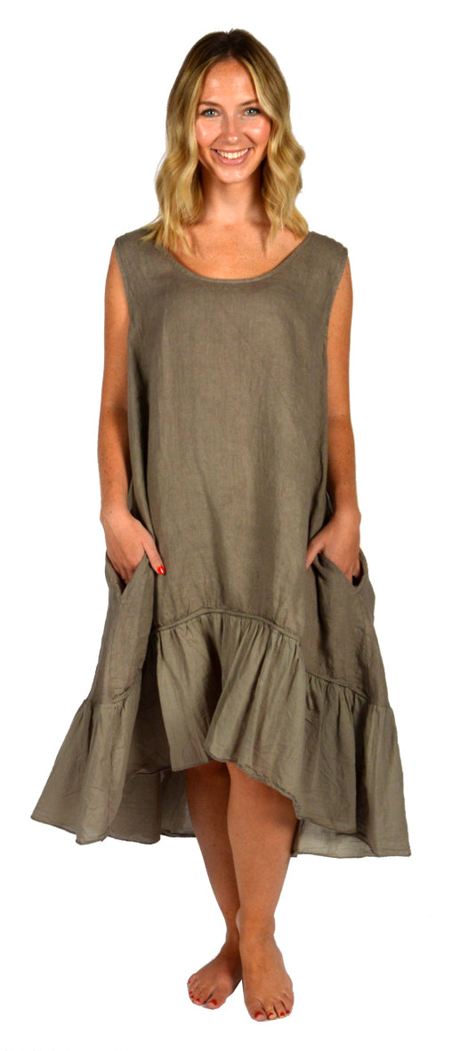 RUFFLE SWING TANK DRESS