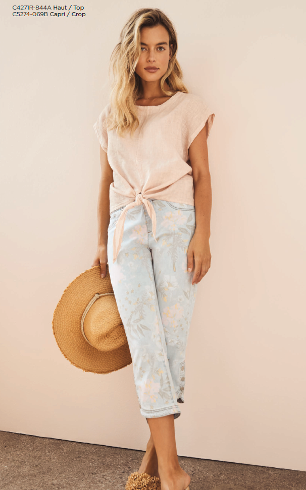 FRONT TIE LINEN TOP