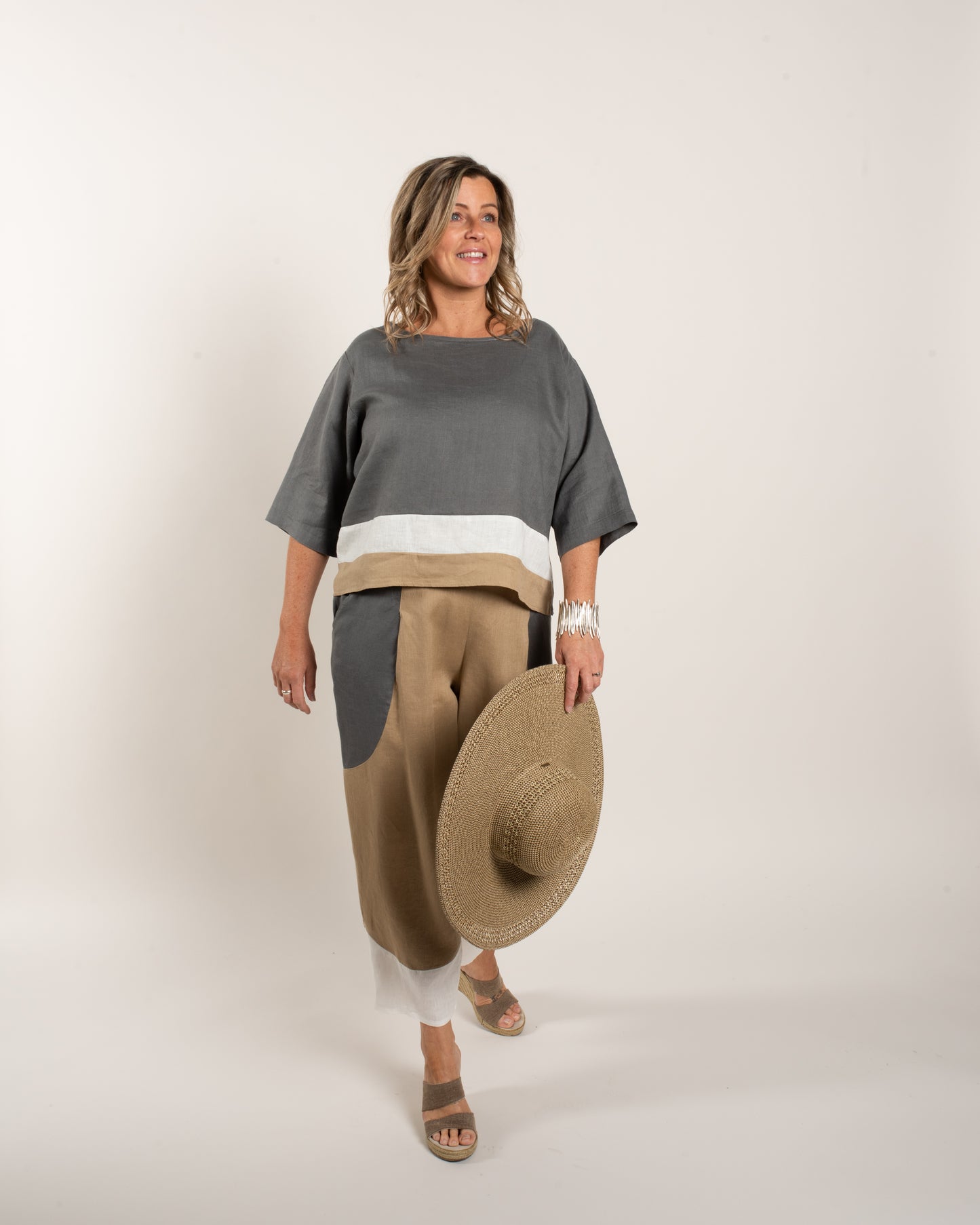 COLOUR BLOCK CROP PANT