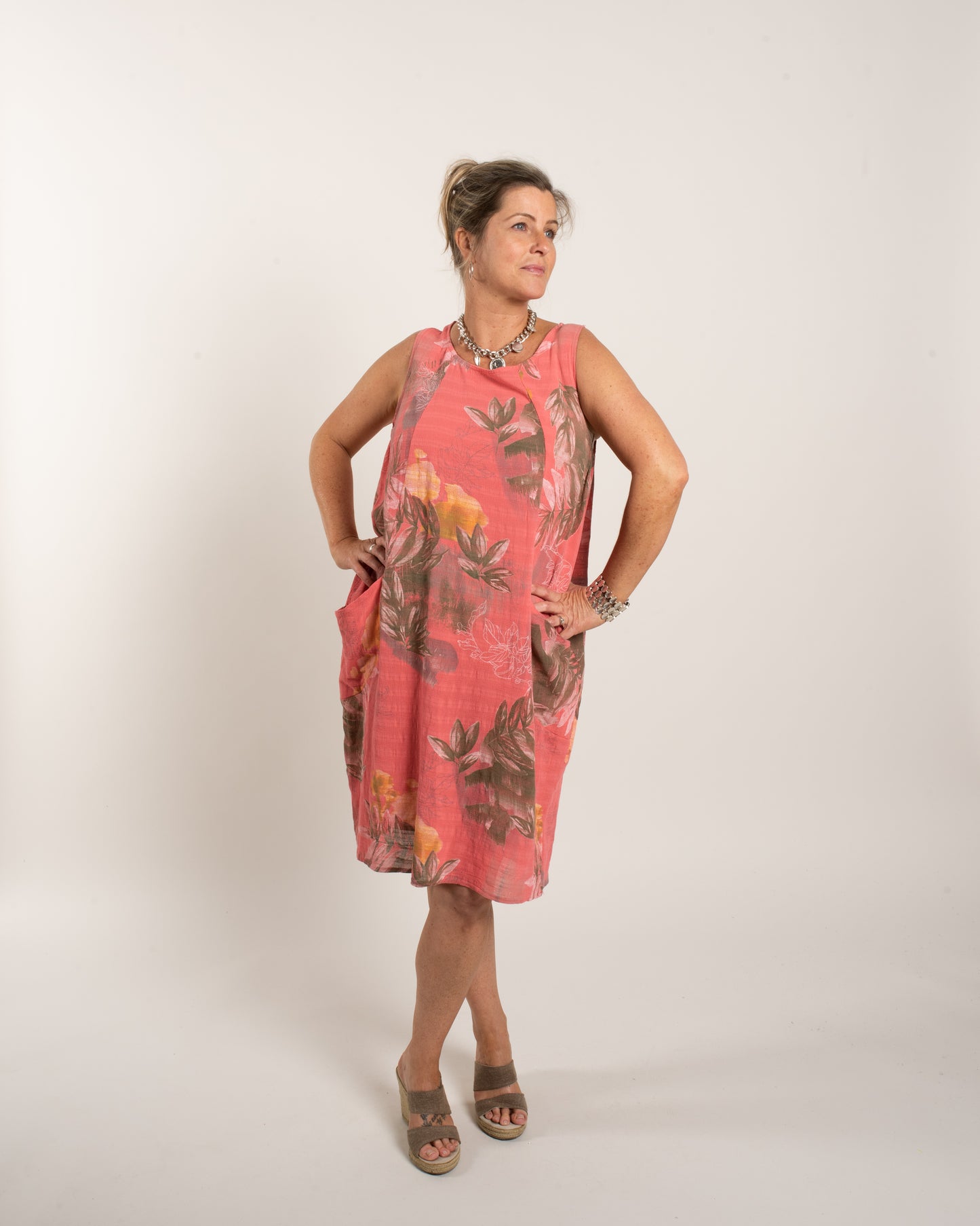 2 PKT PALM DRESS