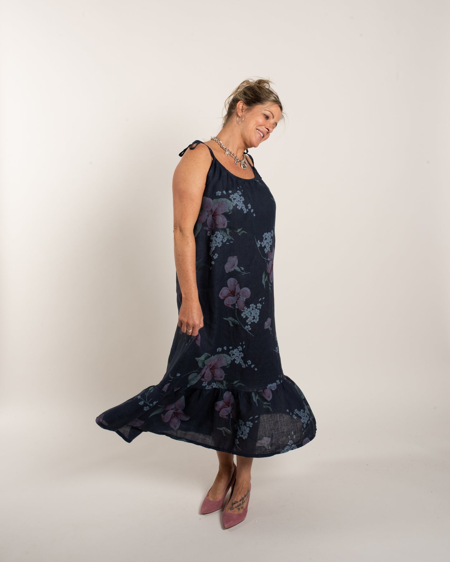 FLORAL RUFFLE DRESS