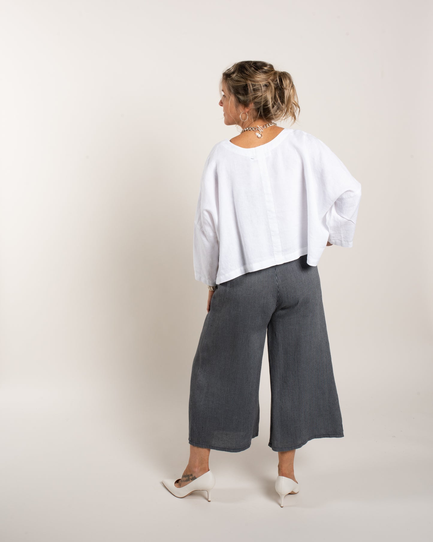 STRIPED PLEAT PANT