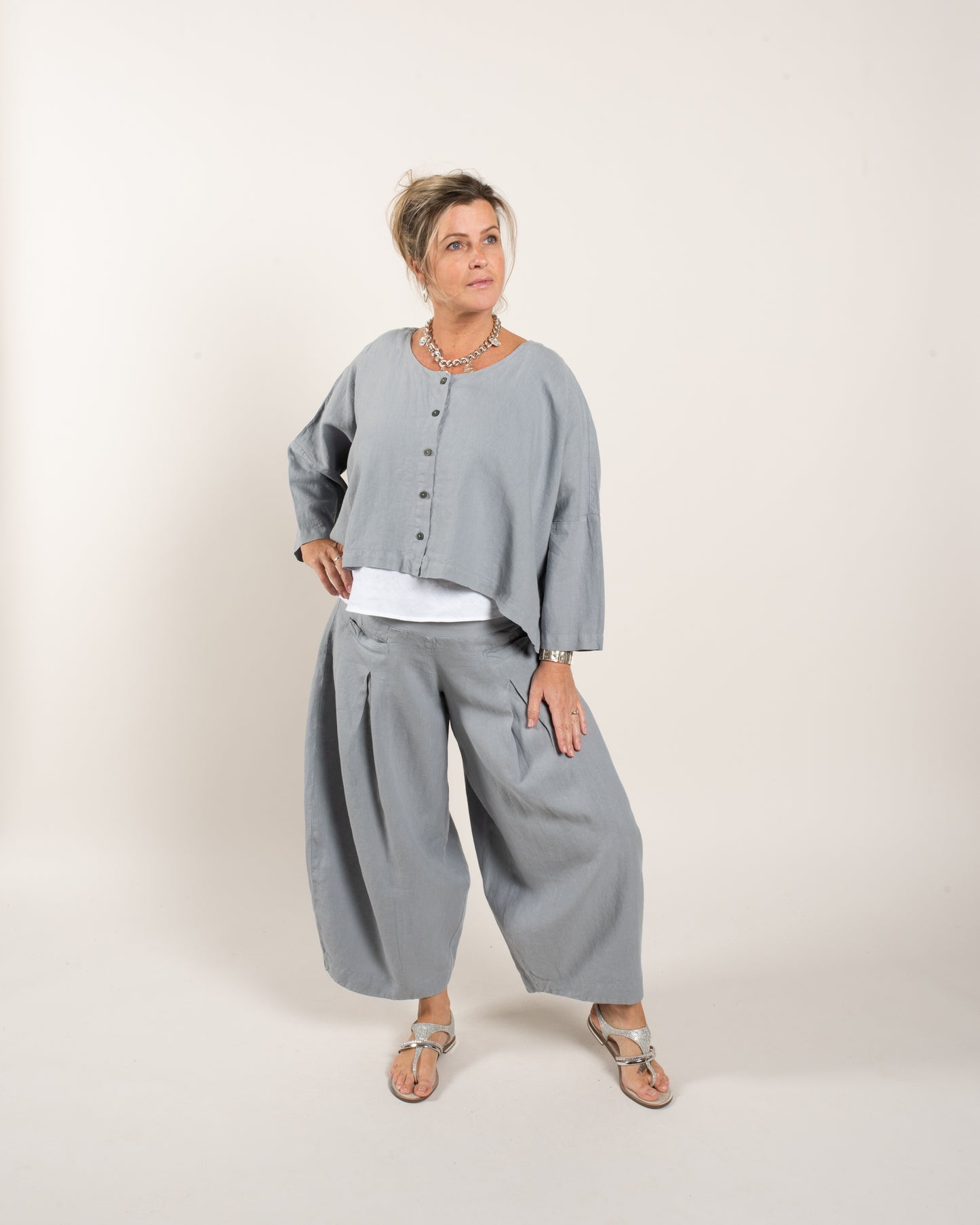 SHORT LINEN JKT