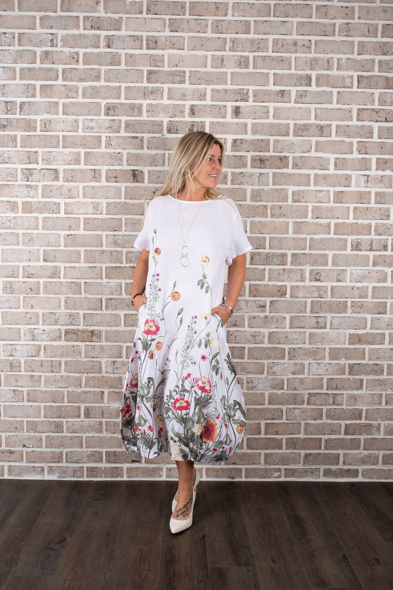 P/V LONG GARDEN DRESS
