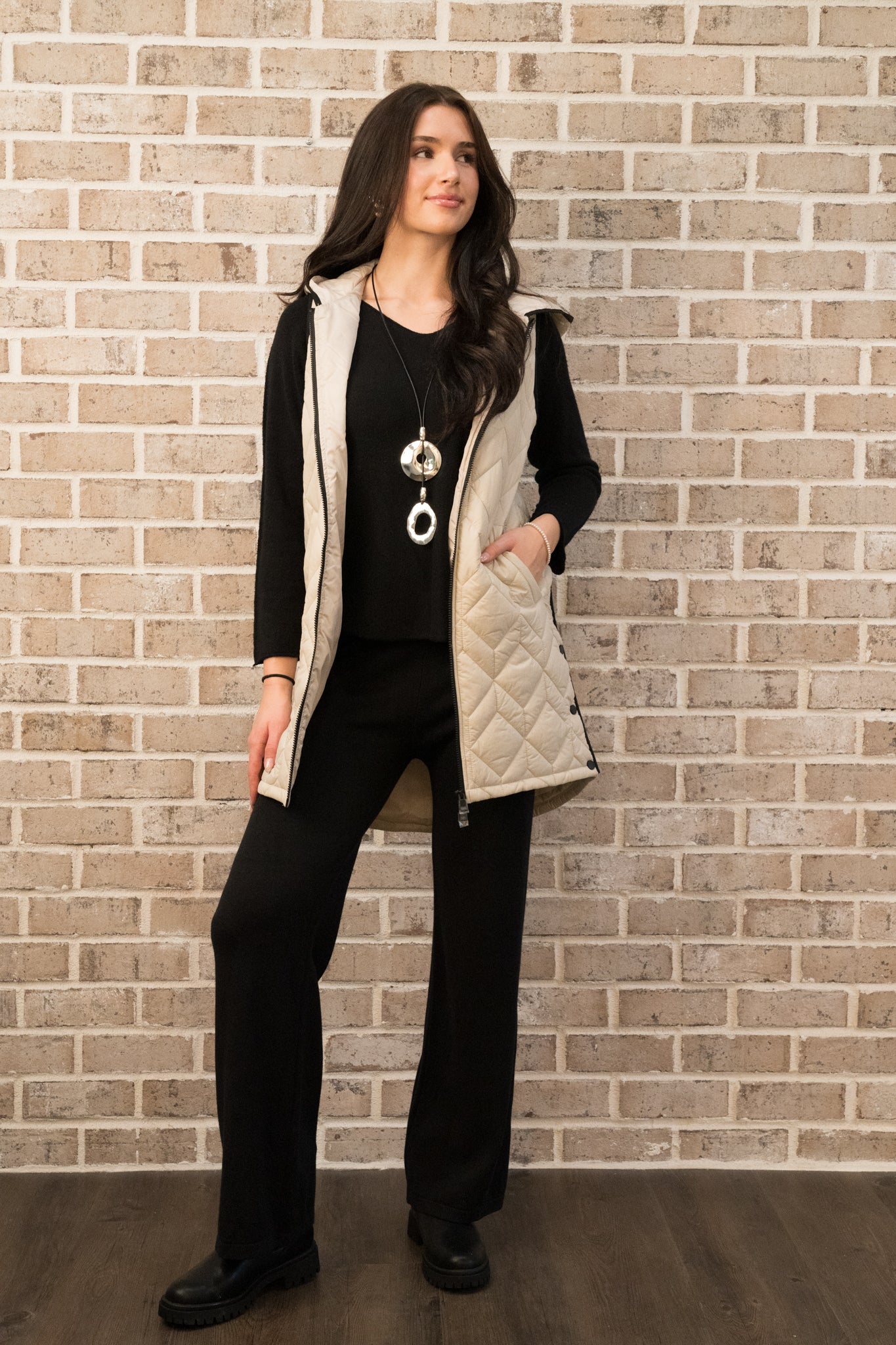 C/B LONG PUFFER VEST