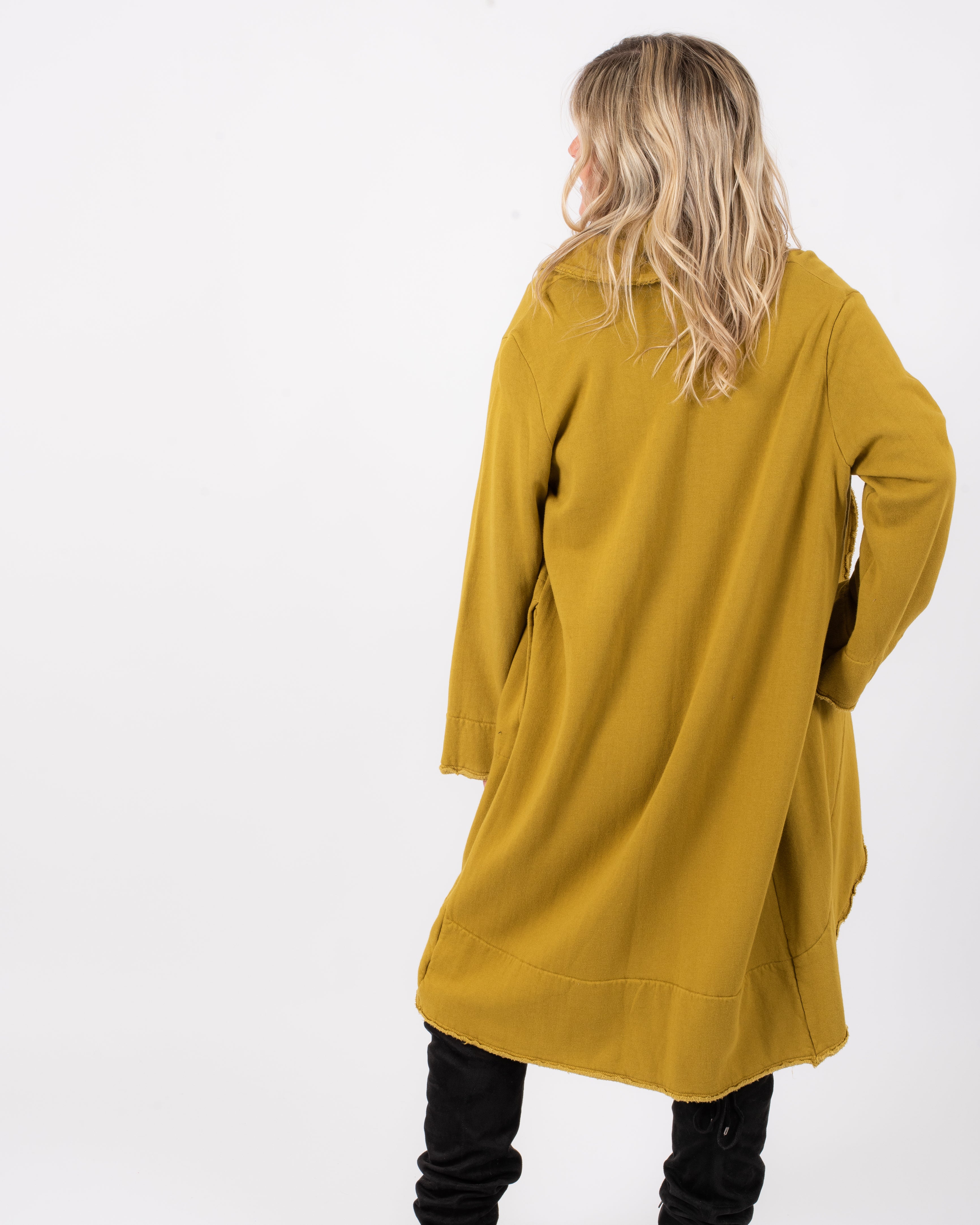 Yellow wrap hot sale coat