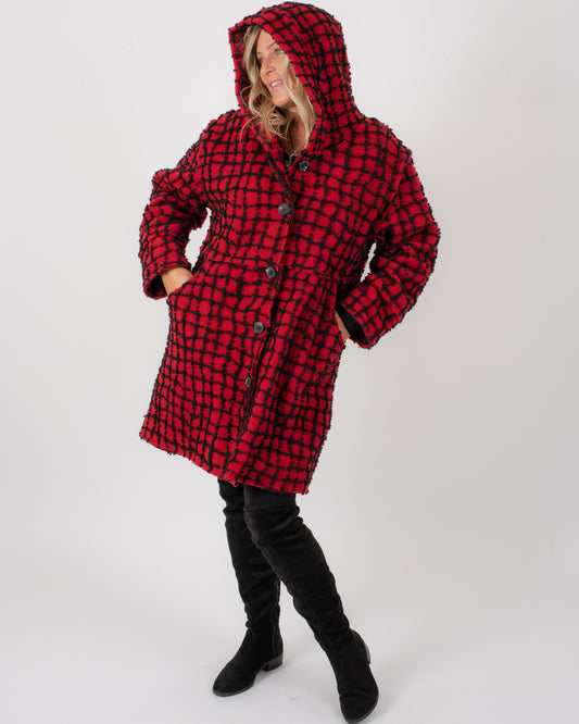 CL CHECK HOODED COAT